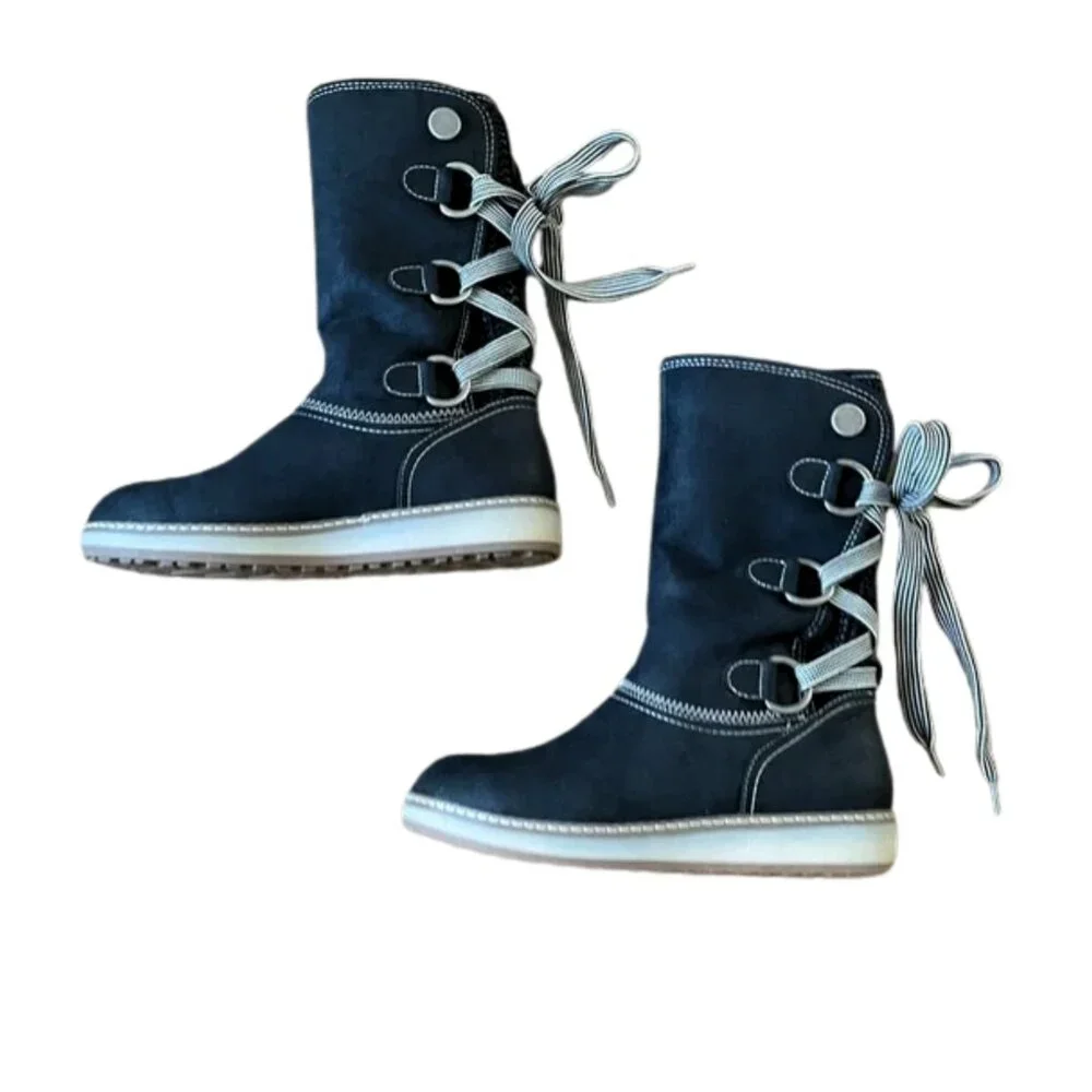 White Mountain Black Tivia Winter Boots Size 8